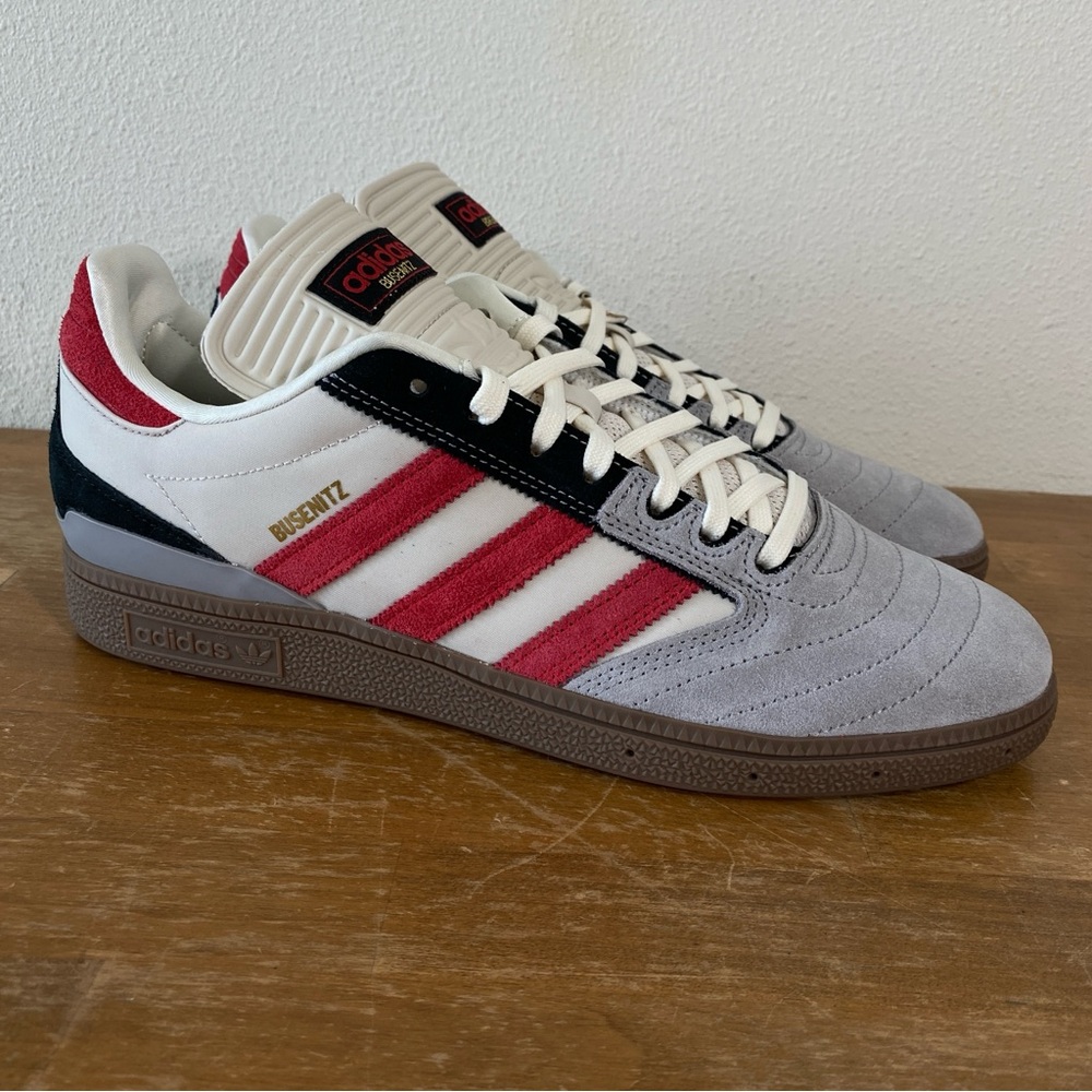 Adidas Busenitz Grey Red Black Suede Skateboarding Shoe - Size 13 - Picture 2 of 13